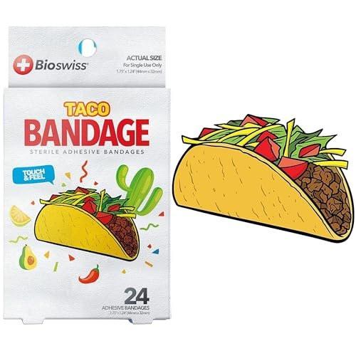 BioSwiss Taco-förmige selbstklebende Pflaster, 24 Stück, Latexfrei, Steril, Wundversorgung