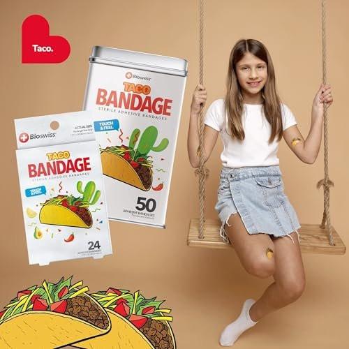 BioSwiss Taco-förmige selbstklebende Pflaster, 24 Stück, Latexfrei, Steril, Wundversorgung