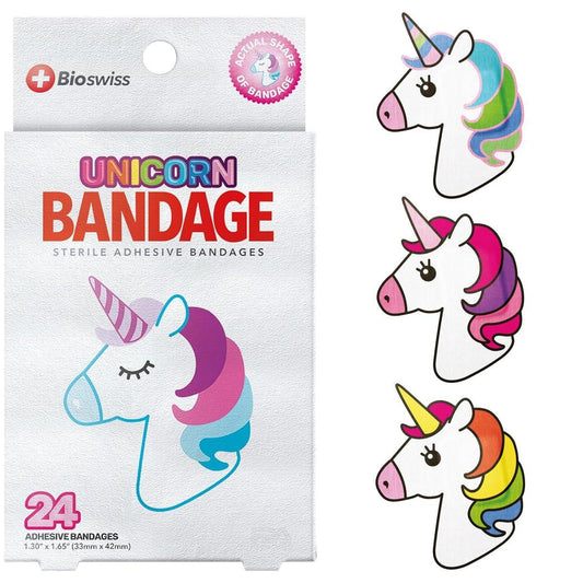 BioSwiss Einhorn-Pflaster, selbstklebend, latexfrei, steril, 24 Stück