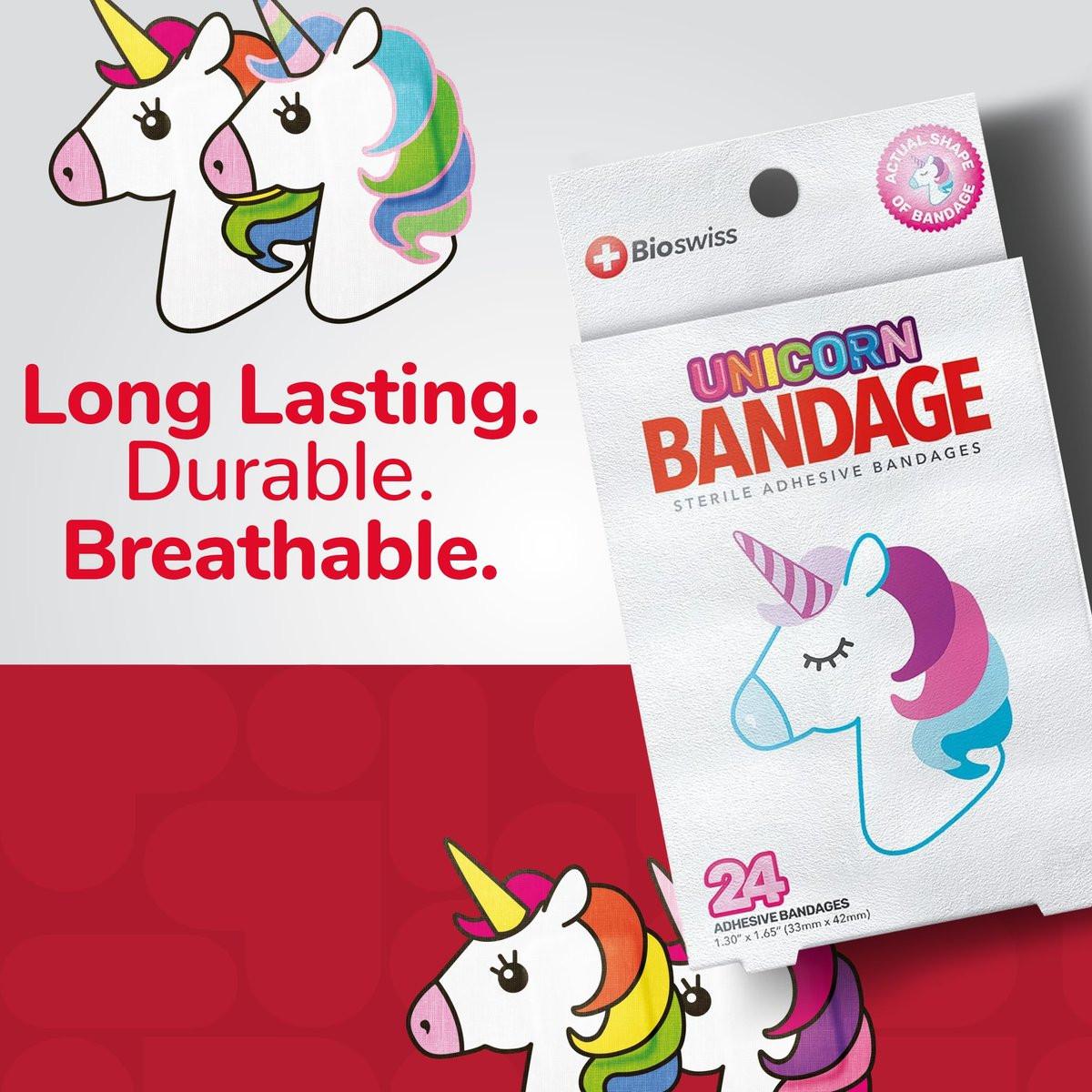 BioSwiss Einhorn-Pflaster, selbstklebend, latexfrei, steril, 24 Stück