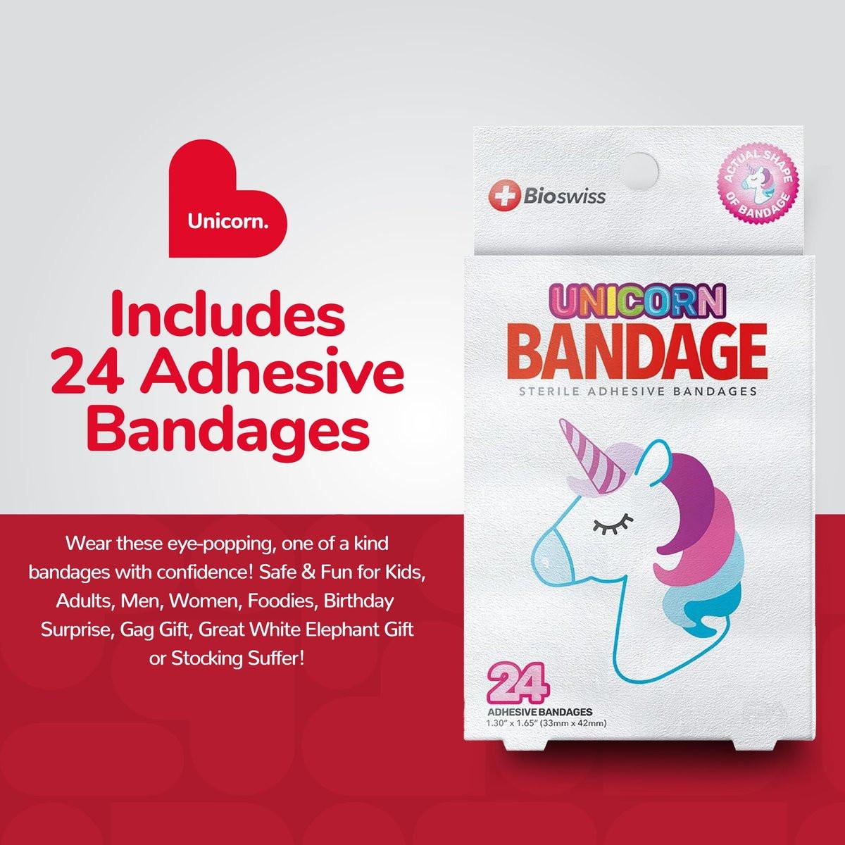 BioSwiss Einhorn-Pflaster, selbstklebend, latexfrei, steril, 24 Stück