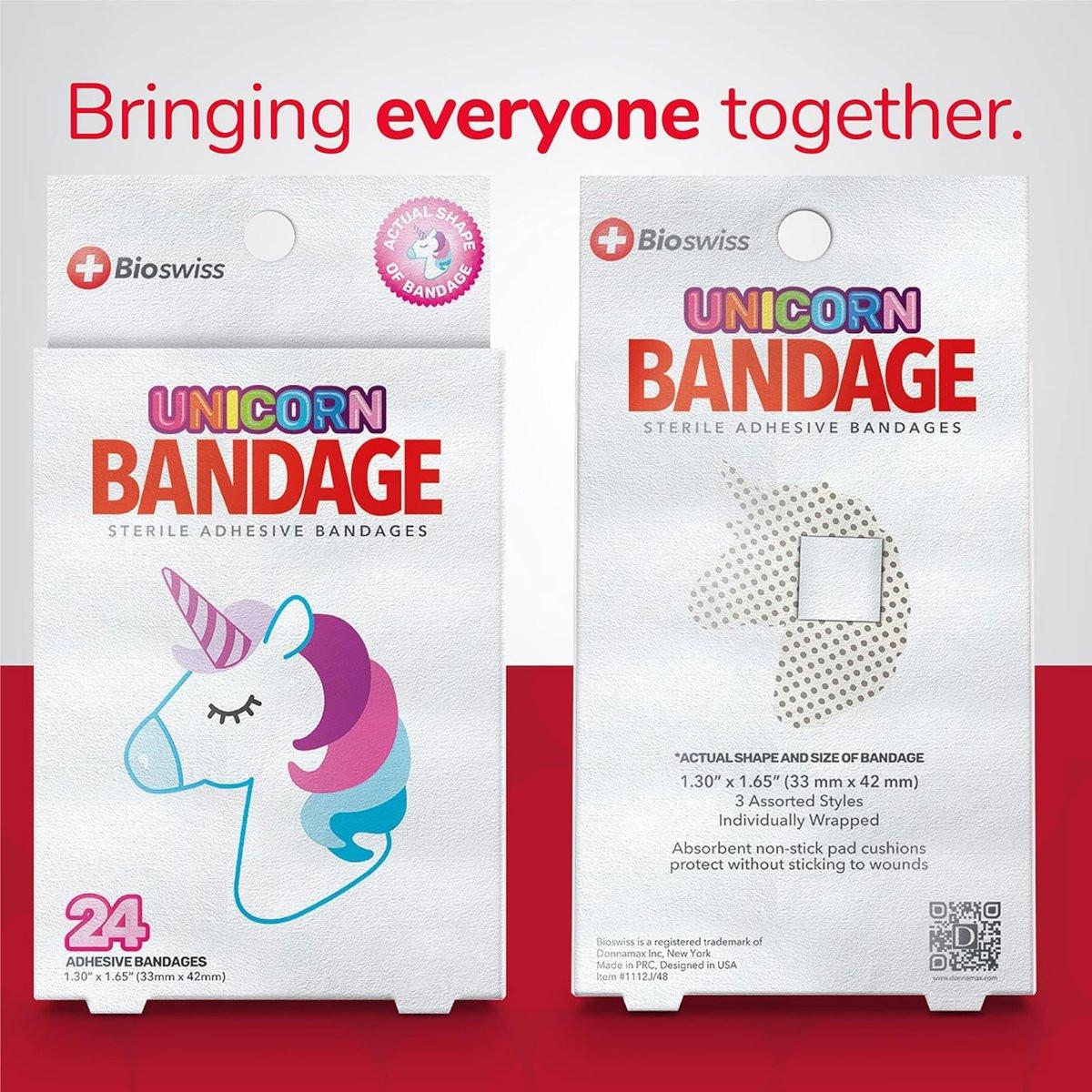 BioSwiss Einhorn-Pflaster, selbstklebend, latexfrei, steril, 24 Stück
