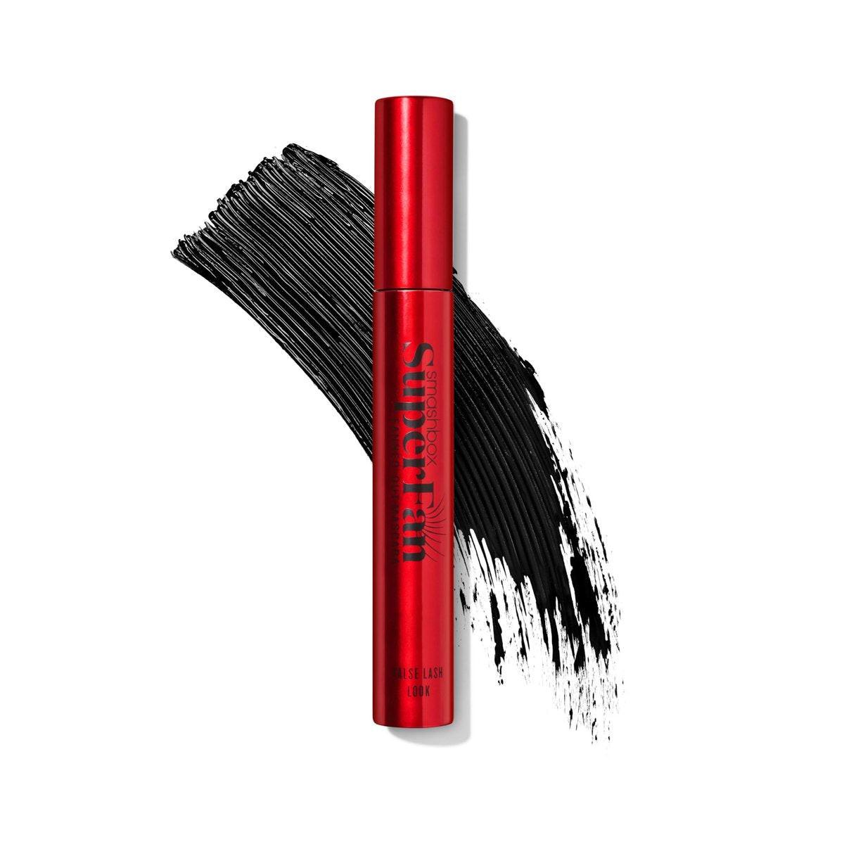Smashbox Super Fan Lash Lengthening Mascara – Fächer-Effekt, Volumen & Länge, lang anhaltend ohne Klumpen, 0,34 fl oz, Schwarz