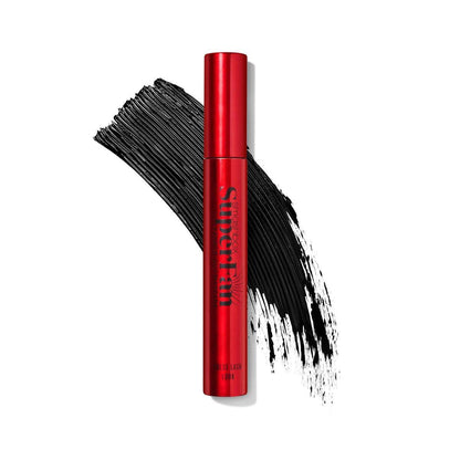 Smashbox Super Fan Lash Lengthening Mascara – Fächer-Effekt, Volumen & Länge, lang anhaltend ohne Klumpen, 0,34 fl oz, Schwarz