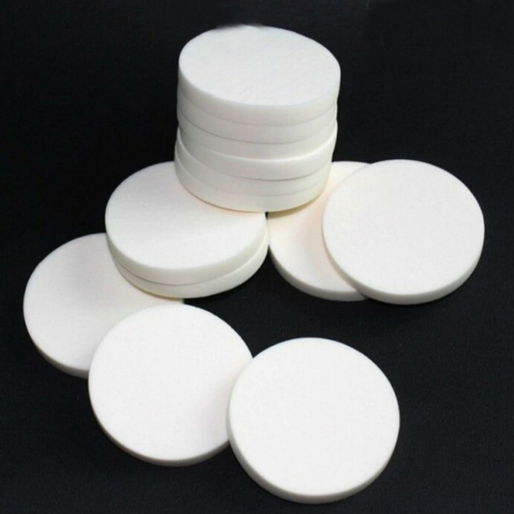 AKOAK 20er-Pack runde Make-up-Schwämme für Gesicht, weiche Kosmetikpuffs für Damen, Beauty-Make-up-Foundation-Puderpuff (WEISS/20)