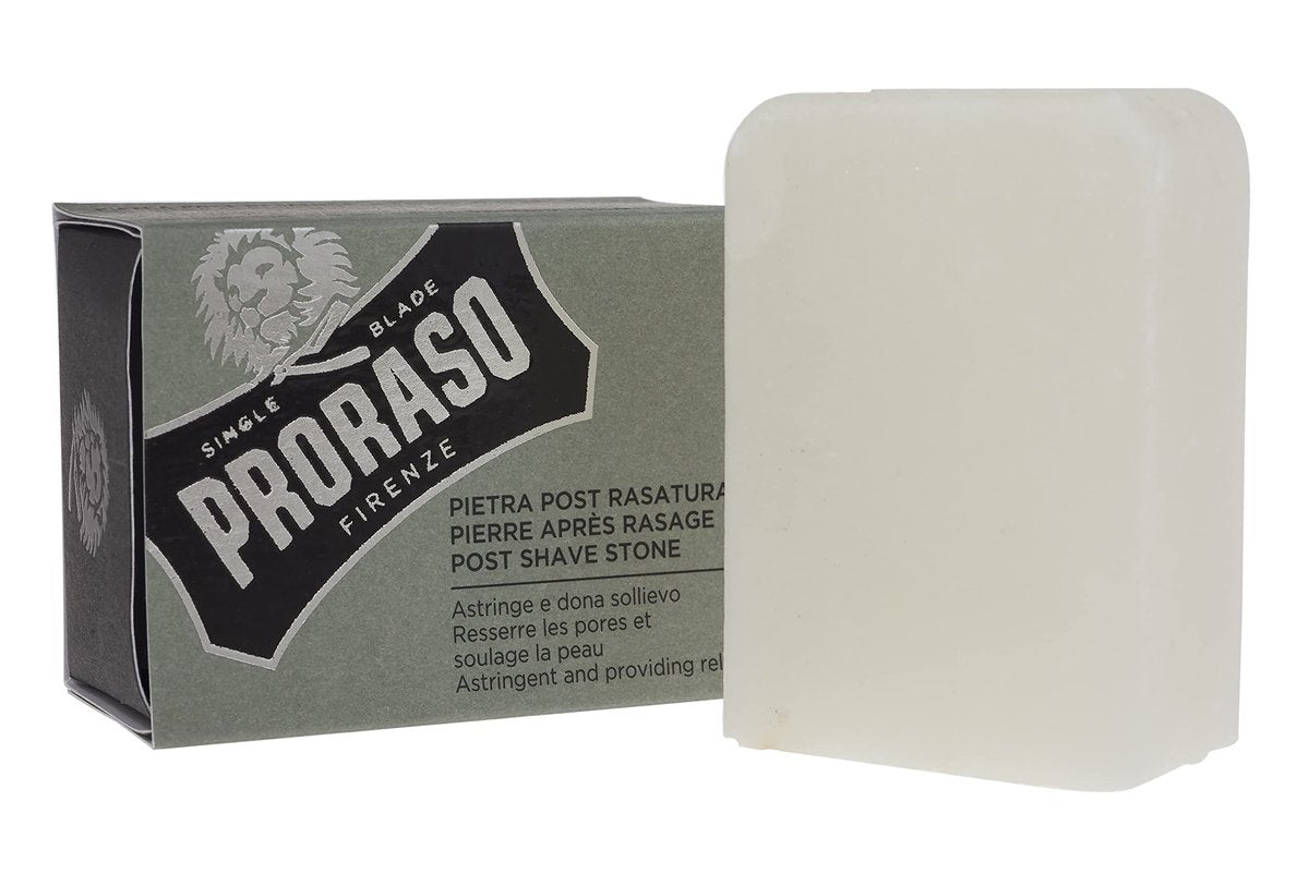 Proraso Aftershave Alum Block – Natürlicher Alaunstein für die Hautpflege nach der Rasur, 1 Stück