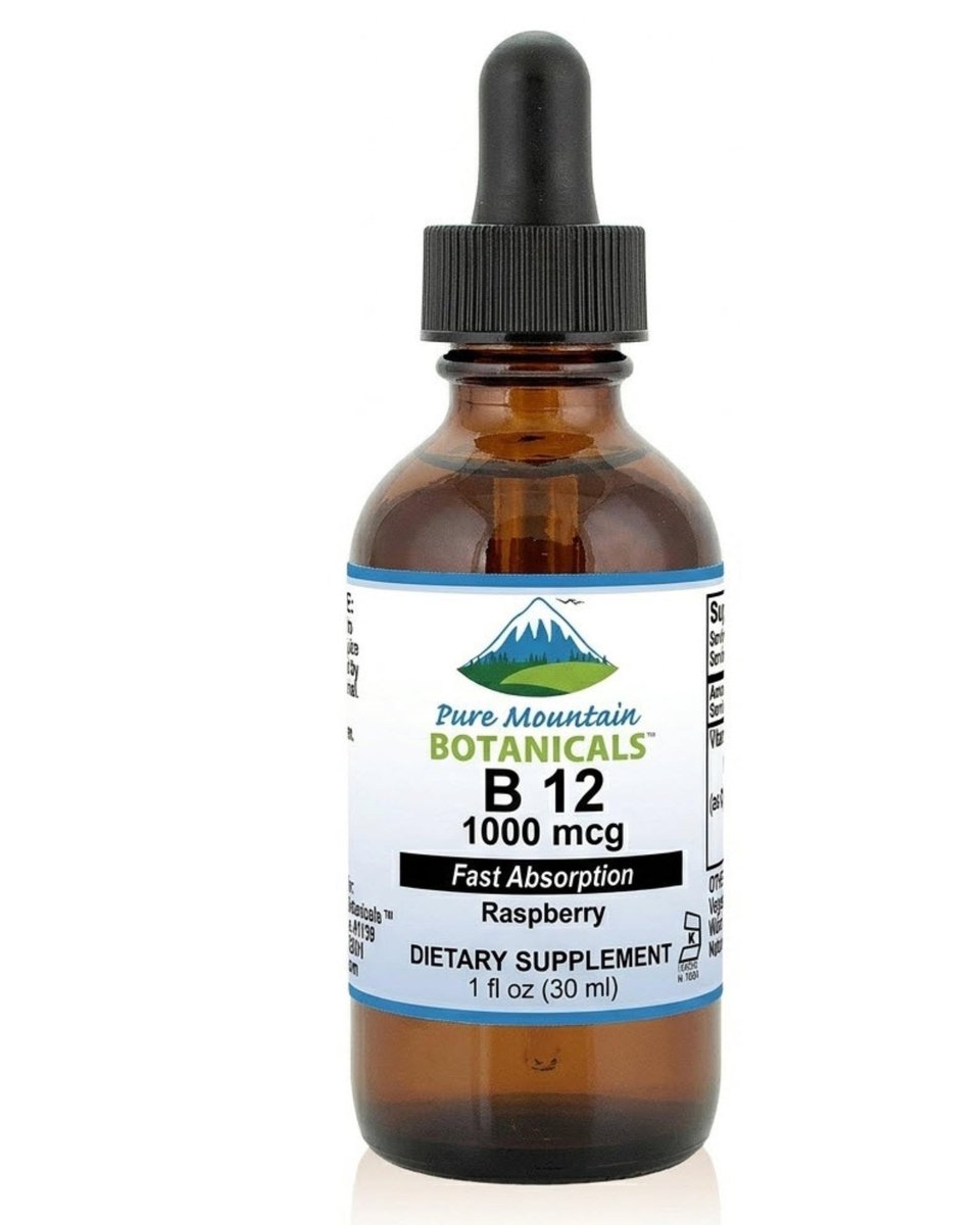 Pure Mountain Botanicals B12 1000 mcg – B12-Komplex mit natürlichem Beerengeschmack – 30 Portionen – Flüssige Tropfen – Koscheres Nahrungsergänzungsmittel