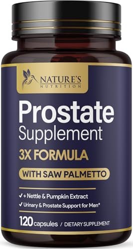 Prostata-Gesundheit Nahrungsergänzungsmittel für Männer - 3-fache Stärke mit Sägepalmen-Mischung, Brennnesselwurzel & Kürbiskern-Komplex - Unterstützt Blasen- und Prostata-Gesundheit - 120 Kapseln