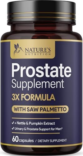 Prostata-Gesundheit für Männer – 3-fach Stärke mit Sägepalmen-Mischung, Brennnesselwurzel & Kürbiskern-Komplex – Unterstützt Blasen- und Harnwegsgesundheit – 60 Kapseln