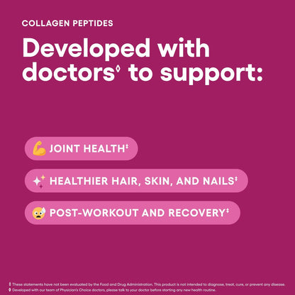 Physician's CHOICE Kollagenpeptide – Hydrolysiertes Proteinpulver für Haut, Haare, Nägel und Gelenke – Weidehaltung, Nicht-GVO