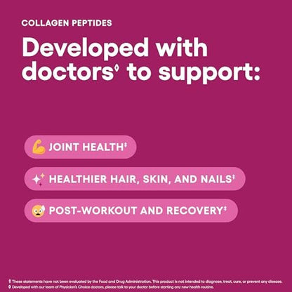 Physician's CHOICE Kollagenpeptide – Hydrolysiertes Proteinpulver für Haut, Haare, Nägel und Gelenke – Weidehaltung, Nicht-GVO