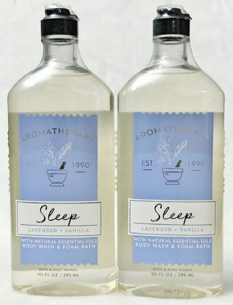 Bath & Body Works Aromatherapy SLEEP Lavender + Vanilla Duschgel & Schaumbad (2er-Pack)