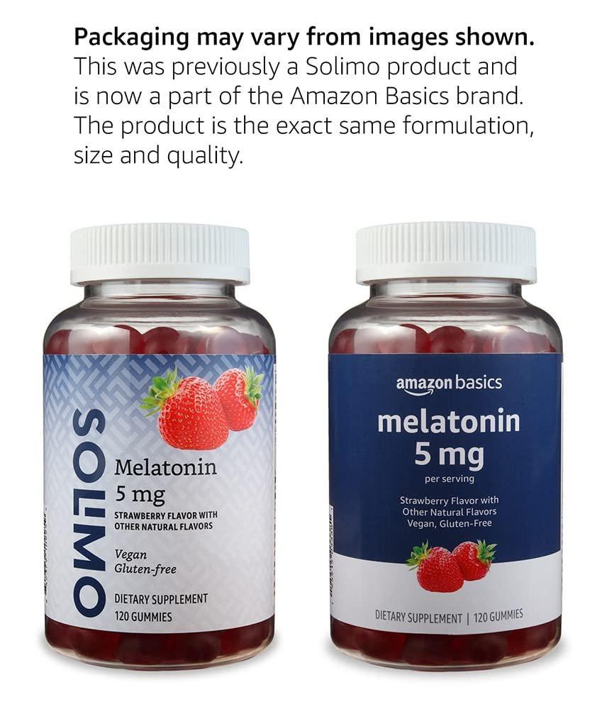 Melatonin Gummis für besseren Schlaf, Erdbeergeschmack, 5 mg, 120 Stück