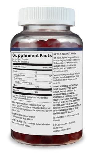 Melatonin Gummis für besseren Schlaf, Erdbeergeschmack, 5 mg, 120 Stück
