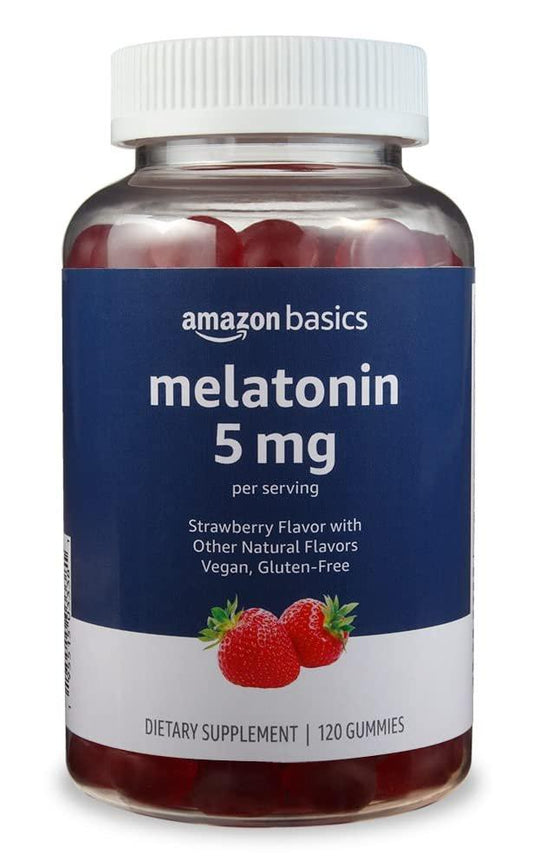 Melatonin Gummis für besseren Schlaf, Erdbeergeschmack, 5 mg, 120 Stück