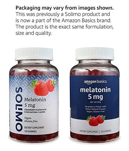 Melatonin Gummis für besseren Schlaf, Erdbeergeschmack, 5 mg, 120 Stück