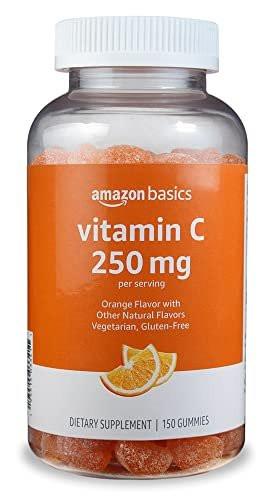 Vitamin C Gummibärchen mit saurem Orangen-Geschmack, 250 mg, 150 Stück, vegetarisch, zur Unterstützung des Immunsystems