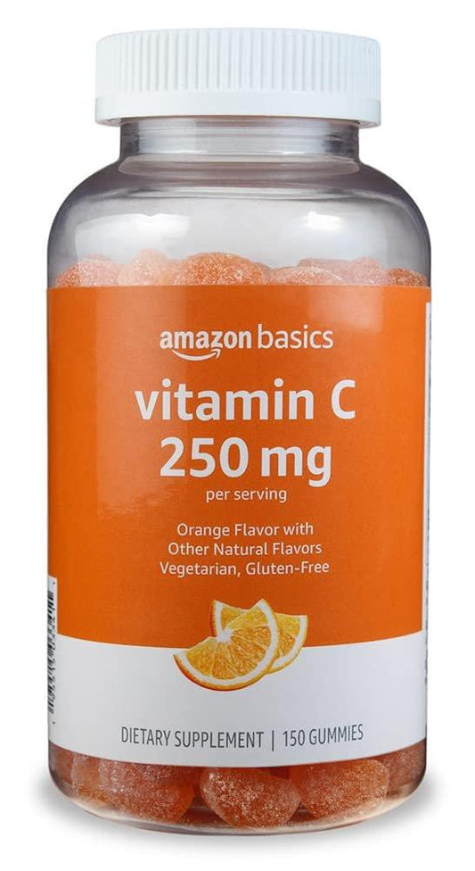 Vitamin C Gummibärchen mit saurem Orangen-Geschmack, 250 mg, 150 Stück, vegetarisch, zur Unterstützung des Immunsystems