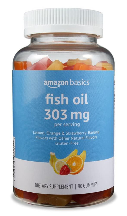 Omega-3 Fischöl Gummibärchen 303 mg, Zitrone, Orange & Erdbeer-Banane, 90 Stück