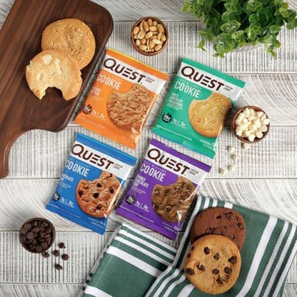 Quest Protein Cookie Doppelter Schokoladenchip – 15 g Protein, 1 g Zucker, 3 g Netto-Kohlenhydrate, keto-freundlich, 4er-Pack
