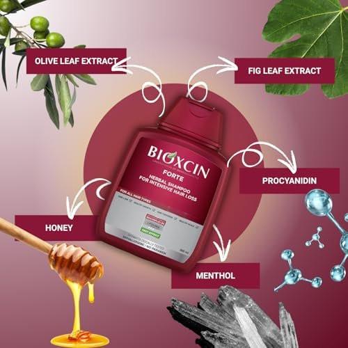 BIOXCIN Kräuter-Shampoo gegen Haarausfall – Stärkende & nährende Formel, Anti-Schuppen, Kopfhaut revitalisierend, tiefenfeuchtigkeitsspendend & reparierend, mit natürlichen Pflanzenextrakten für gesundes, dichteres Haar (3er-Pack, 9 Fl Oz)