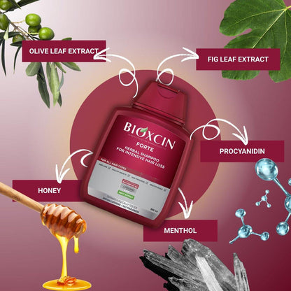 BIOXCIN Kräuter-Shampoo gegen Haarausfall – Stärkende & nährende Formel, Anti-Schuppen, Kopfhaut revitalisierend, tiefenfeuchtigkeitsspendend & reparierend, mit natürlichen Pflanzenextrakten für gesundes, dichteres Haar (3er-Pack, 9 Fl Oz)