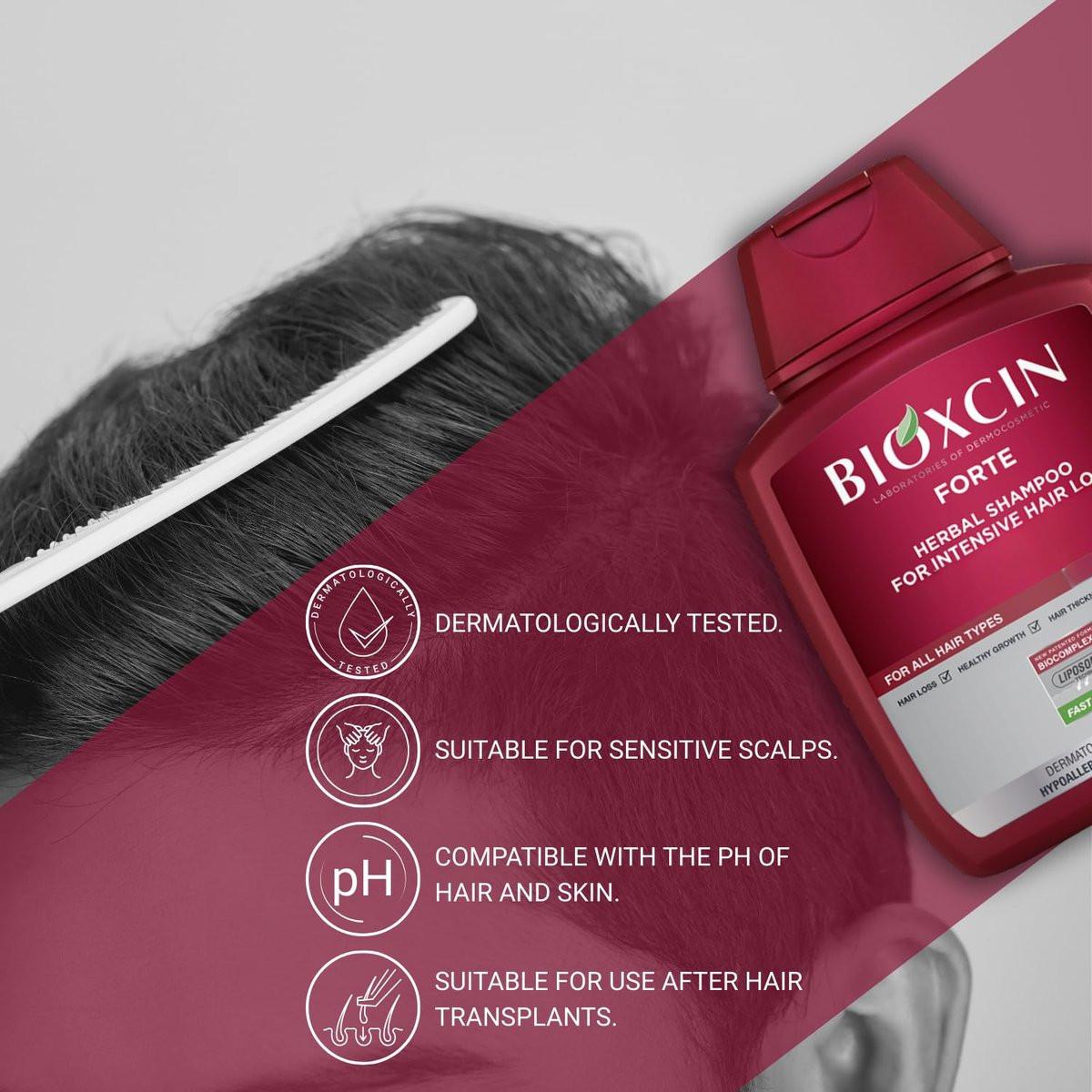 BIOXCIN Kräuter-Shampoo gegen Haarausfall – Stärkende & nährende Formel, Anti-Schuppen, Kopfhaut revitalisierend, tiefenfeuchtigkeitsspendend & reparierend, mit natürlichen Pflanzenextrakten für gesundes, dichteres Haar (3er-Pack, 9 Fl Oz)