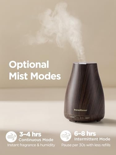 InnoGear Aroma-Diffusor, Ultraschall-Diffusor für Aromatherapie, 7 Farben LED, 2 Nebelmodi, Auto-Abschaltung, Braun