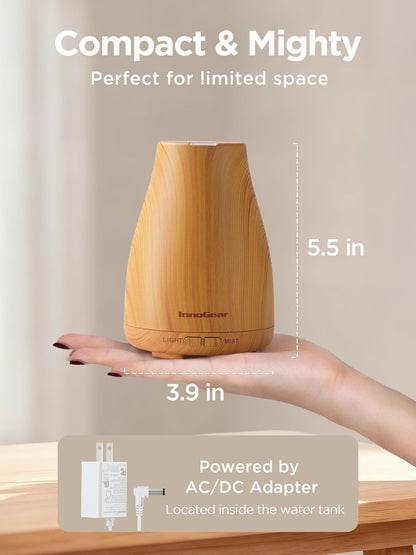 InnoGear Ultraschall Aromatherapie Diffuser – 7 Farben LED, 2 Nebelmodi, Auto-Abschaltung, Gelb