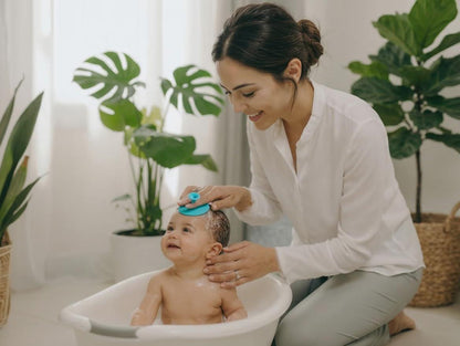 Baby-Kopfgneisbürste aus Silikon – 5er-Pack Badeschwämme für Neugeborene, Sanfte Kopfgneisbehandlung
