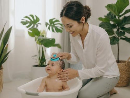 Baby-Kopfgneisbürste aus Silikon – 5er-Pack Badeschwämme für Neugeborene, Sanfte Kopfgneisbehandlung