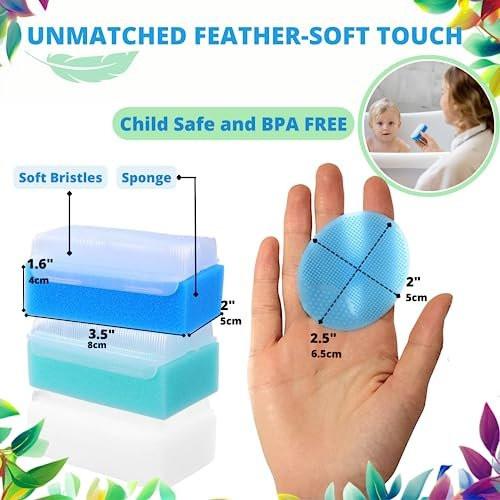 Baby-Kopfgneisbürste aus Silikon – 5er-Pack Badeschwämme für Neugeborene, Sanfte Kopfgneisbehandlung