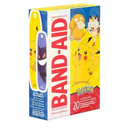 Band-Aid Pflaster mit Pokémon Motiven für Kinder, 20 Stück, bunte Wundversorgung für kleine Schnitte und Schrammen