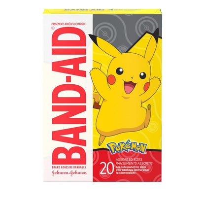 Band-Aid Pflaster mit Pokémon Motiven für Kinder, 20 Stück, bunte Wundversorgung für kleine Schnitte und Schrammen