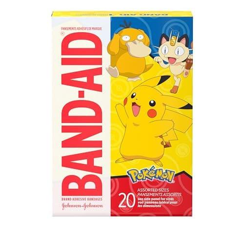 Band-Aid Pflaster mit Pokémon Motiven für Kinder, 20 Stück, bunte Wundversorgung für kleine Schnitte und Schrammen