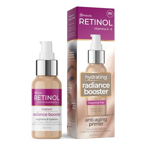 LIVAURA Retinol Instant Radiance Booster – Der Original Retinol Glow Primer – Ein Schub Anti-Aging-Feuchtigkeit für Leuchtkraft & Hautglättung mit Vitamin A – Peptide verbessern Festigkeit & Ton