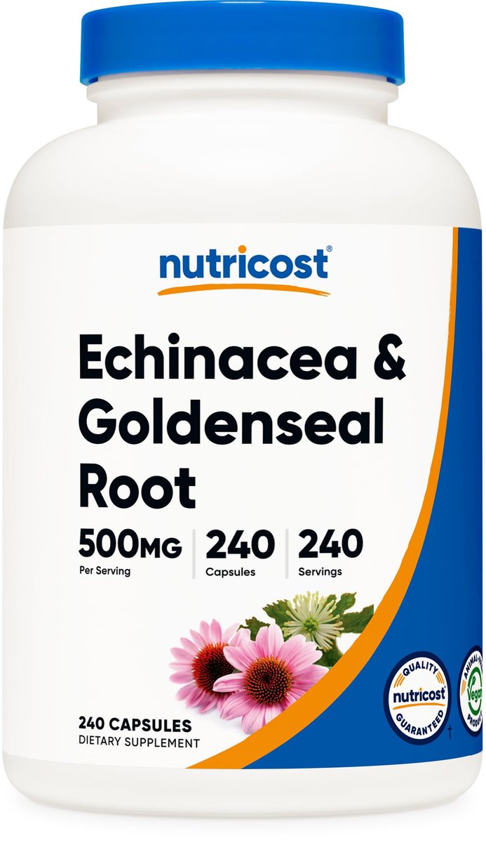 Nutricost Echinacea & Goldenseal Wurzel, 500mg, 240 Kapseln - Vegetarische Kapseln, Nicht GVO, Glutenfrei