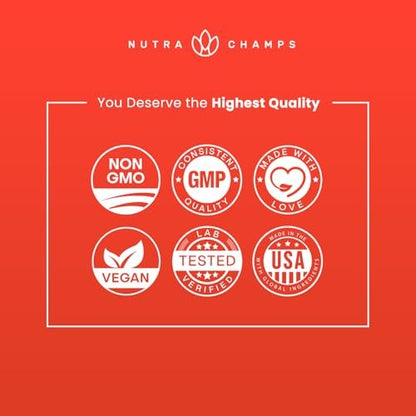 NutraChamps Horny Goat Weed 1000mg – Epimedium Energie-Supplement, 10-fache Stärke Icariin, Ginseng, Tribulus & Maca Kapseln für Frauen & Männer, verbesserte Absorption mit schwarzem Pfeffer, 60 vegane Kapseln