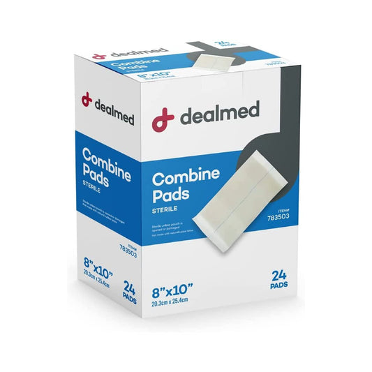 Dealmed ABD-Kompressen 8"x10" (24 Stück) steril, einzeln verpackt, saugfähig, nicht haftend für Wundversorgung, Drainage, Erste Hilfe