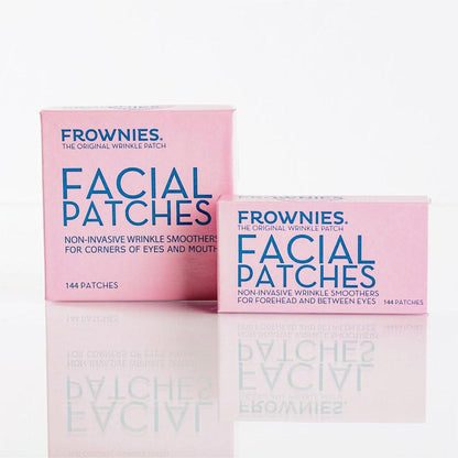 Frownies Gesichts-Faltenpflaster Bundle – Stirn & zwischen den Augen (144) + Augen- & Mundwinkel (144) – Anti-Falten-Pflaster – Glättet Stirnfalten und Lachfalten