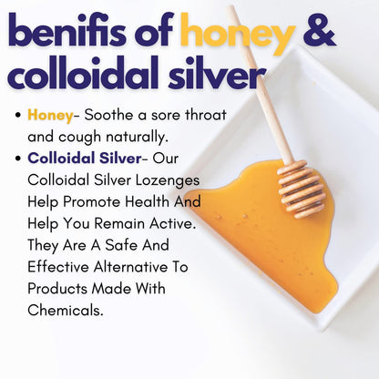 Silver Biotics Kolloidales Silber Lutschtabletten | 60 PPM Ag₄O₄ SilverSol | Immununterstützung + Halsberuhigende Lutschtabletten | Manuka Honig | 21 Stück