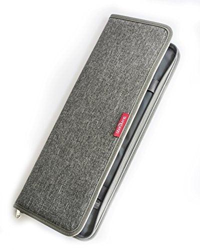 LeanTravel Krawatten-Etui für Reisen mit Aufbewahrungstasche für Manschettenknöpfe, Farbe Grau