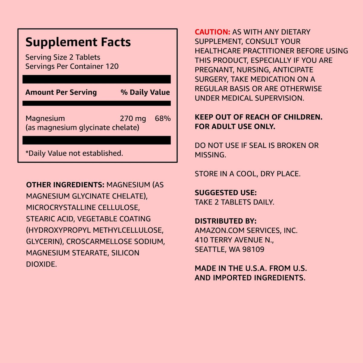 Chelatiertes Magnesium – 270 mg pro Portion als Magnesiumglycinat-Chelat, 240 vegane Tabletten
