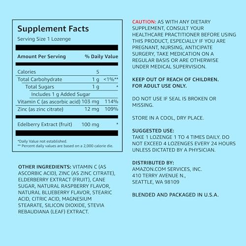 Holunderbeeren-Komplex mit Vitamin C und Zink – 60 Lutschtabletten für das Immunsystem