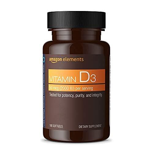 Vitamin D3 2000 IE – 180 Weichkapseln, 6-Monatsvorrat, unterstützt starke Knochen und das Immunsystem