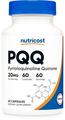Nutricost PQQ (Pyrrolochinolinchinon) 20 mg, 60 Kapseln – Vegetarische Kapseln, Nicht-GVO, Glutenfrei