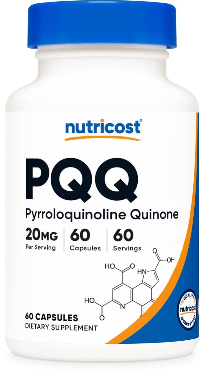 Nutricost PQQ (Pyrrolochinolinchinon) 20 mg, 60 Kapseln – Vegetarische Kapseln, Nicht-GVO, Glutenfrei