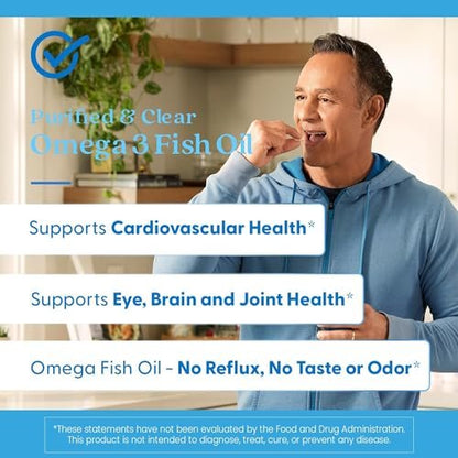 Doctor's Best Omega 3 Fischöl Kapseln für Frauen & Männer – Hochdosiert 2000 mg, DHA, EPA & Omega-3-Fettsäuren, gereinigt, Herzunterstützung, Non-GMO, glutenfrei – 120 Softgels