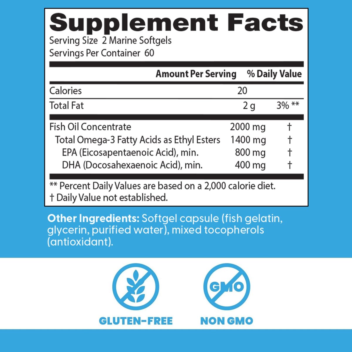 Doctor's Best Omega 3 Fischöl Kapseln für Frauen & Männer – Hochdosiert 2000 mg, DHA, EPA & Omega-3-Fettsäuren, gereinigt, Herzunterstützung, Non-GMO, glutenfrei – 120 Softgels