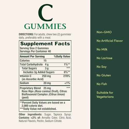 Nature's Bounty Vitamin C 80 Kapseln – Hochdosiertes Immunsystem-Supplement